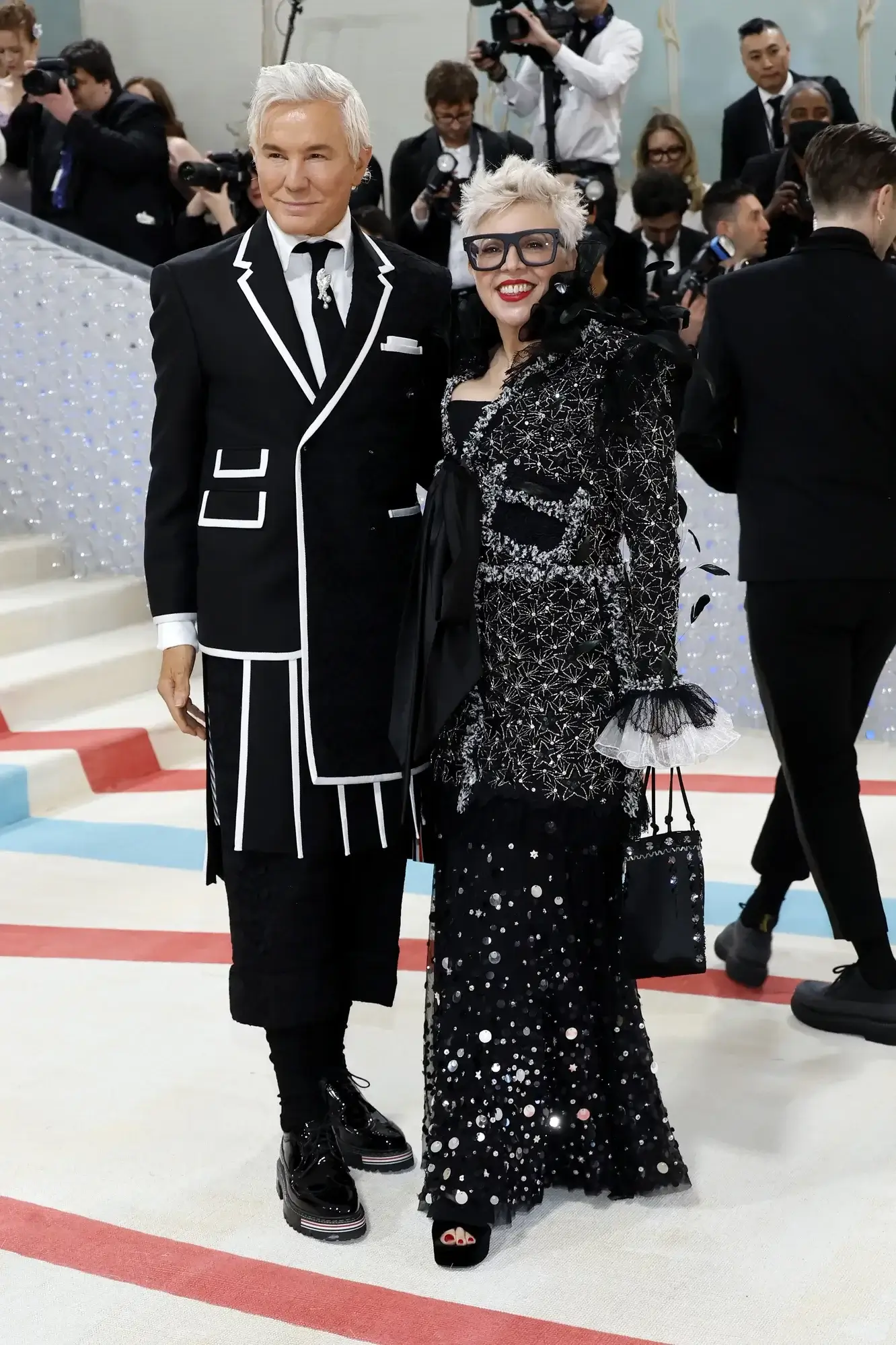 Met Gala 2023 Баз Лурман в Thom Browne и Кэтрин Мартин