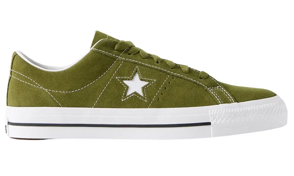 Converse One Star Pro Leather-Trimmed Suede Sneakers